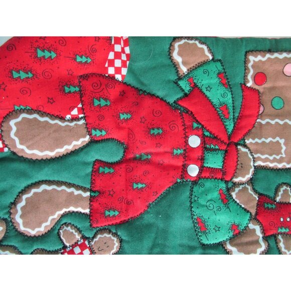 Vintage Quilted Christmas Stocking Gingerbread House Boy GUC - Picture 8 of 11